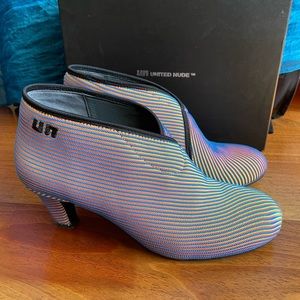 United Nude Fold Mid Moire Mid Heel Ankle Booties Multi-Color Women’s 9.5US/41EU
